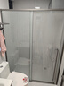 九牧（JOMOO）【定制】浴室玻璃隔断一字卫生间厕所干湿分离移门淋浴房浴屏E19 枪灰光玻 【阻尼缓冲】1.4-1.49（高1.9m） 实拍图