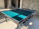 双鱼（DOUBLE FISH）专业乒乓球桌标准比赛训练室内家用训练球桌可折叠式乒乓球台案子 226G 有轮22MM面板/墨绿台面/可折叠移动 实拍图