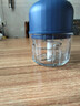 绞肉机小型打蒜器家用绞蒜切蒜器多功能辅食料理机电动蒜泥神器蒜蓉机自动切菜机压蒜器 蓝色升级款 0.26L 加厚玻璃杯 6页刀 实拍图