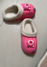 儿童棉拖鞋冬季加绒加厚可拆卸脚套防水防滑儿童男女可爱棉拖鞋 玫红【草莓熊】 32.5 内长19cm，尺码偏小 实拍图
