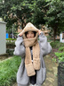 viney围巾女冬季帽子护耳手套一体保暖三件套生日新年礼物送女生女友 【咖色礼盒装】送老婆毛绒围脖 送女生老婆高级感时尚防寒冬帽 晒单实拍图