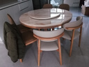 采薇 大理石餐桌家用餐桌椅组合实木白蜡木大圆桌现代简约圆形饭桌 1.35米餐桌(带转盘)+6张餐椅 实拍图