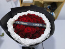 艾斯维娜鲜花速递向日葵混搭花束生日礼物全国同城配送 33朵红玫瑰花束 实拍图