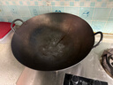 韦大锤双耳大炒锅老式家用铁锅圆尖底炒菜锅厨师边锅餐馆锅不粘马勺 45cm双耳铁锅+木盖+勺+铲+刷 45cm 实拍图