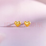 周六福（ZLF）  黄金耳钉女款足金999爱心型耳饰 计价 0.85g 实拍图