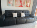 左右劳伦斯零靠墙电动功能沙发头层牛皮沙发DZY6067 小三双电动 黑 实拍图