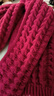 百搭韩版针织毛线红色围巾女2024圣诞冬季高级感新年礼物情侣围脖 针织围巾-酒红色-1个装-保暖 1 实拍图