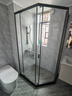 九牧（JOMOO）【定制】极窄小户型钻石移门整体淋浴房一体式淋浴隔断玻璃门E13 枪灰光玻1000*1100*2000 实拍图