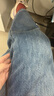 真维斯（Jeanswest）复古蓝阔腿牛仔裤女款秋冬新款高腰垂感直筒宽松小个子拖地裤子女 复古蓝九分【加绒】 S 实拍图