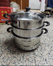 苏泊尔（SUPOR）304不锈钢蒸锅双层加厚复底汤锅带蒸笼燃气电磁炉通用 【三层加厚】旗舰款 28cm 实拍图