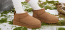 【95成新】京东京造【Mini厚底】雪地靴女增高时尚斜口短靴加绒羊皮毛一体驼色38   实拍图