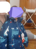 鸭鸭25新款冬装男童中长款羽绒服宝宝小童儿童印花加厚外套 藏青 120 实拍图