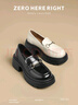 ZHR乐福鞋女经典英伦风单鞋女舒适厚底皮鞋女套脚女鞋 AH555 黑色 38 实拍图