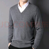 恒源祥100%纯羊绒衫男V领毛衣秋冬季厚款中青年纯山羊绒套头针织衫男 浅灰 2XL 【建议160-180斤】 实拍图