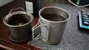 捷蜂纯钛茶具户外旅行茶具套装泡茶杯便捷收纳功夫茶水分离露营可加热 400ML纯钛泡茶杯带滤网 实拍图