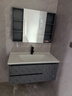 凯蒂芙蜂窝铝浴室柜太空铝陶瓷一体盆套装洗脸盆柜组合现代简约悬挂式 101CM【普通镜柜】感应灯光 陶瓷一体盆 实拍图