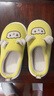 猪爸爸儿童棉麻拖鞋男童秋冬家居室内防滑女童中童卡通不闷脚棉拖鞋黄24 实拍图