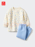 优衣库婴幼儿宝宝压线睡衣/长袖起居服套装478438 01 乳白色 90 实拍图