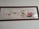 名人字画花开富贵牡丹花手绘真迹花鸟画客厅沙发背景墙装饰画卧室床头挂画 牡丹-花开富贵（陈浩画） 已加框125*45CM 实拍图
