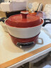 摩飞电器（Morphyrichards）多功能锅一锅多用 电锅炒菜一体不粘锅 分离式电炒锅电煮锅小电锅 鸳鸯电火锅料理锅 3L 英伦红（标配深煮锅+鸳鸯盘） 实拍图