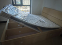 全友家居 床原木风现代简约主卧室双人大床1.8x2米家用高脚板式床家具 实拍图