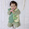 wua·wua婴儿衣服春秋新生儿纯棉连体衣秋冬宝宝马甲外出保暖家居服睡衣 绿恐龙套装【保暖 马甲+连体衣】 73cm （适合6-9月 体重14-18斤） 实拍图