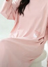 猫人女士睡衣女100%纯棉长袖纯色带胸垫简约宽松睡裙家居服虾粉XL 实拍图