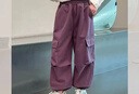 女童洋气休闲裤大童装潮搭工装裤儿童炸街长裤子女孩2025春秋新款 DD-B160【紫色】春秋款 140 实拍图