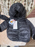 鸭鸭（YAYA）儿童轻薄羽绒服短款小童中大童连帽男女童2023秋冬洋气童装外套 黑色 100 实拍图
