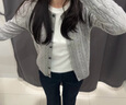 优衣库女装纽花圆领针织开衫/毛衣外套空调衫通勤秋冬新款481477 03 灰色 S 实拍图