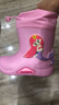 牧萌儿童雨鞋男童女童防水立体宝宝防滑耐磨卡通雨靴 粉色美人鱼 17码 实拍图