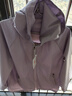 短款外套女春夏新款纯色双层连帽小风衣宽松胖MM休闲户外防风上衣 紫色 【短款外套女】春秋夏可穿 4XL 建议【160-175斤】 实拍图