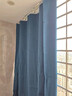 沫梵【窗帘+伸缩杆】窗帘免打孔安装布艺窗帘棉麻感遮光卧室成品套装 湖蓝(遮光约99%左右) 适用宽2.1-3.1米【窗帘高2.4米】 实拍图