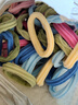 多巴胺渐变发圈发绳高弹力橡皮筋头发ins头绳马尾加粗发饰高级 三色条纹+花纹混装-52根 实拍图