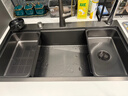 卡琥U8pro集渣304不锈钢水槽大单槽厨房家用左侧排水洗碗槽洗菜盆9050 90×50枪灰【左右下水可选】 实拍图