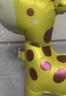 【送充气吸管】新款儿童宝宝生日带轮卡通走路动物气球装饰场景 小号带轮-长颈鹿黄色 实拍图