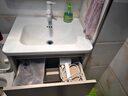 九牧莨田系列浴室柜陶瓷一体盆卫生间蜂窝铝合金洗手洗脸洗漱台面盆组合柜 60CM卡其色全封智能镜柜+陶瓷一体盆 送货上门包安装 实拍图