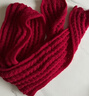 百搭韩版针织毛线红色围巾女2024圣诞冬季高级感新年礼物情侣围脖 针织围巾-酒红色-1个装-保暖 1 实拍图