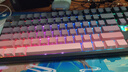 狼蛛（AULA）F87ProV2客制化无线机械键盘电竞游戏专用  蓝牙/2.4G/有线三模连接全键热插拔gasket结构办公键盘 F87ProV2超神版【流星轴】黑莓粉侧刻 实拍图