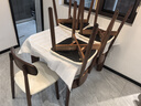 木韵美居 岩板餐桌椅组合 可伸缩实木家用广东佛山中小户型中古风吃饭桌子 胡桃色-雪山白岩板-灵芝椅 1.2米 一桌四椅 实拍图