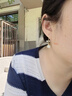 伊黛儿仿猫眼石蝴蝶结耳环新款耳坠高级感轻奢气质长款耳钉圆脸显瘦耳饰 蝴蝶结猫眼石耳环E0033 实拍图