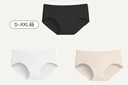 ubras女士内裤女抗菌底裆中腰三角裤黑色+白色+瓷肌色L 实拍图