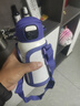 恩尔美（nRMEi）儿童保温杯316食品级不锈钢幼儿园男女小学生上学专用吸管水杯壶 深海蓝500ml【单盖款/背带杯套】 实拍图