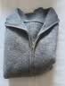 针织衫毛衣女翻领秋冬双拉链感加厚针织开衫外套女士纯色上衣 灰色 2XL 实拍图
