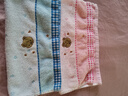 金号纯棉无捻吸水方巾 小熊卡通款式 兰/粉 2条装 35*34cm 44g/条 实拍图