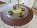 依恋达折叠式餐桌家用餐桌带转盘桌子中式饭桌酒店商用圆桌子可折叠餐桌 黑胡桃【玻璃转盘+桌面+桌腿】 1.3m 可坐8-10人 实拍图