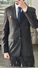 罗蒙（ROMON）西服套装男士小西装外套职业正装修身休闲伴郎服 黑色XL 实拍图