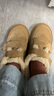 热风（Hotwind）女鞋雪地靴加绒保暖勃肯鞋居家通勤秋冬新款外穿魔术贴乐福鞋棉鞋 02棕色 34 (220mm) 实拍图