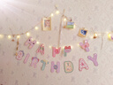 仕彩 生日快乐彩条派对装饰品宝宝ins卡片祝福女孩场景布置背景墙彩B 实拍图