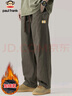 大嘴猴（paul frank）裤子男士秋冬季宽松休闲裤男裤直筒阔腿卫裤男运动裤灰色加绒 3XL 实拍图
